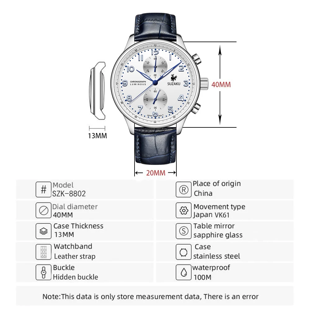 Pagani Design Luxury Brand Business Men's Quartz Watch Waterproof 100 meters Luxury Leather Sports Quartz Chronograph Jp VK61
