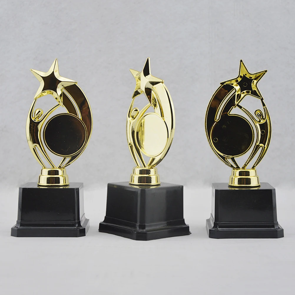 

Golden Plastic Star Award Trophy Kids Sports Competition Prize Party Favor Game Cup Trophy For Student Event Decoration