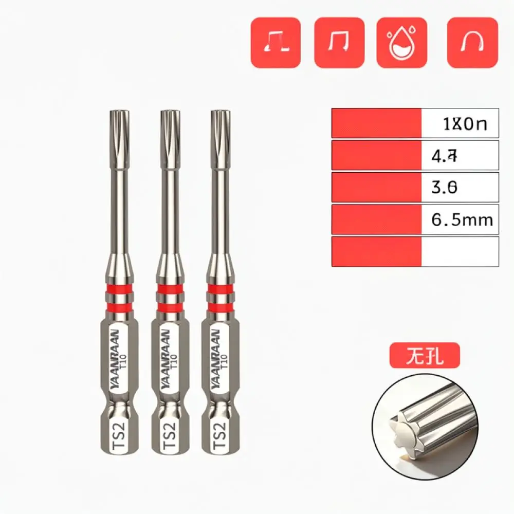 For For Yanran Professional Magnetic Torx Driver Bits Anti Slip Impact Resistant Steel Drill Attachment Tool Kit