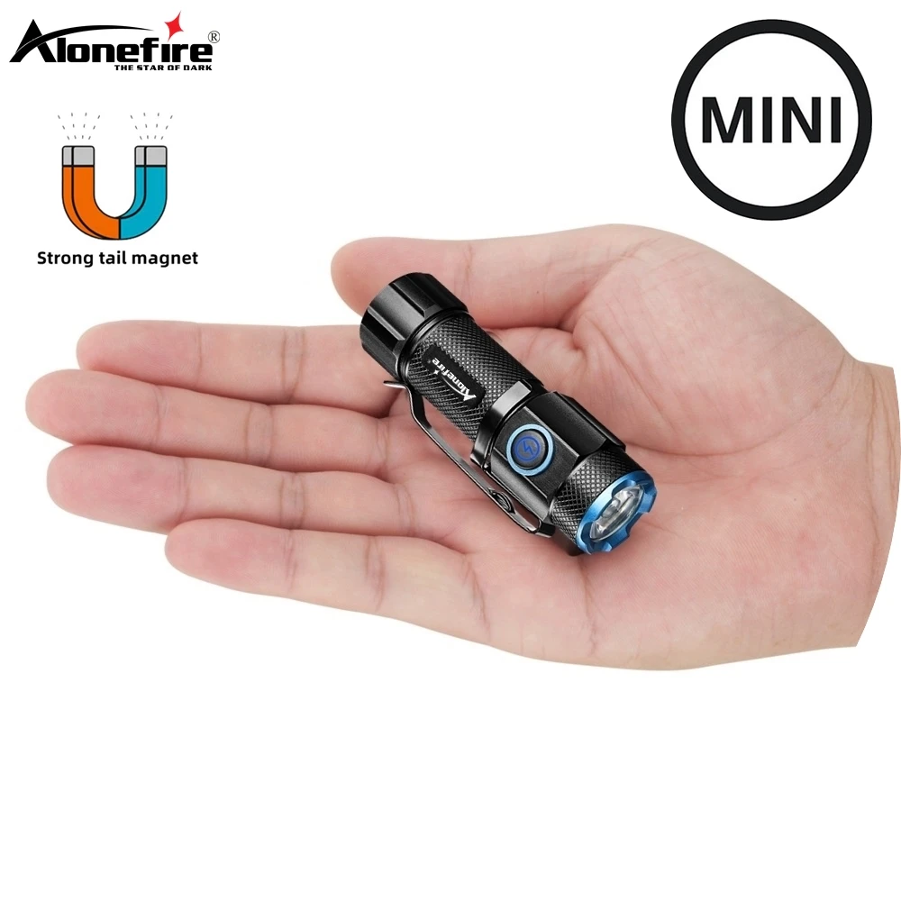 Mini Flashlight High Power LED Palm Light USB Rechargeable Pocket Outdoor Hiking Travel Home Magnet Work Lamp Gift Small Torch