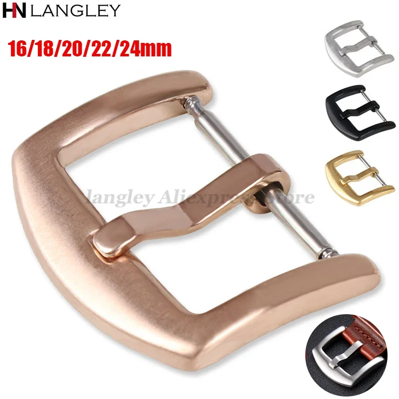 Stainless Steel Solid Buckle Metal Watch Band Buckles Watch Strap Clasp Pin Button 16mm 18mm 20mm 22mm 24mm Watch Accessories