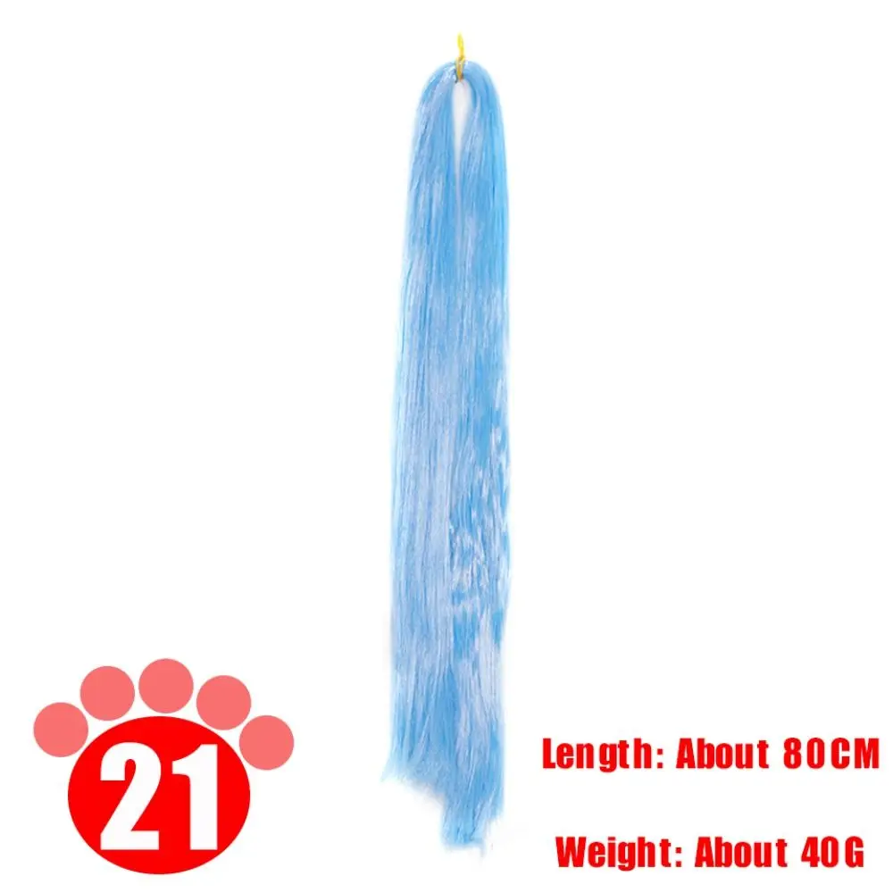 80cm 안티모헤어 가발 수제 훅 헤어 웨프트 BJD 블랙 인조모 BJD 헤어 로우 BJD SD 헤어 헤어 원료 합성