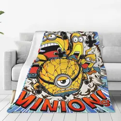 MINISO Mega Minions Soft Warm Blankets Child Picnic Bedding Throws Flannel Bedspread For Living Room Halloween Sofa Bed Cover