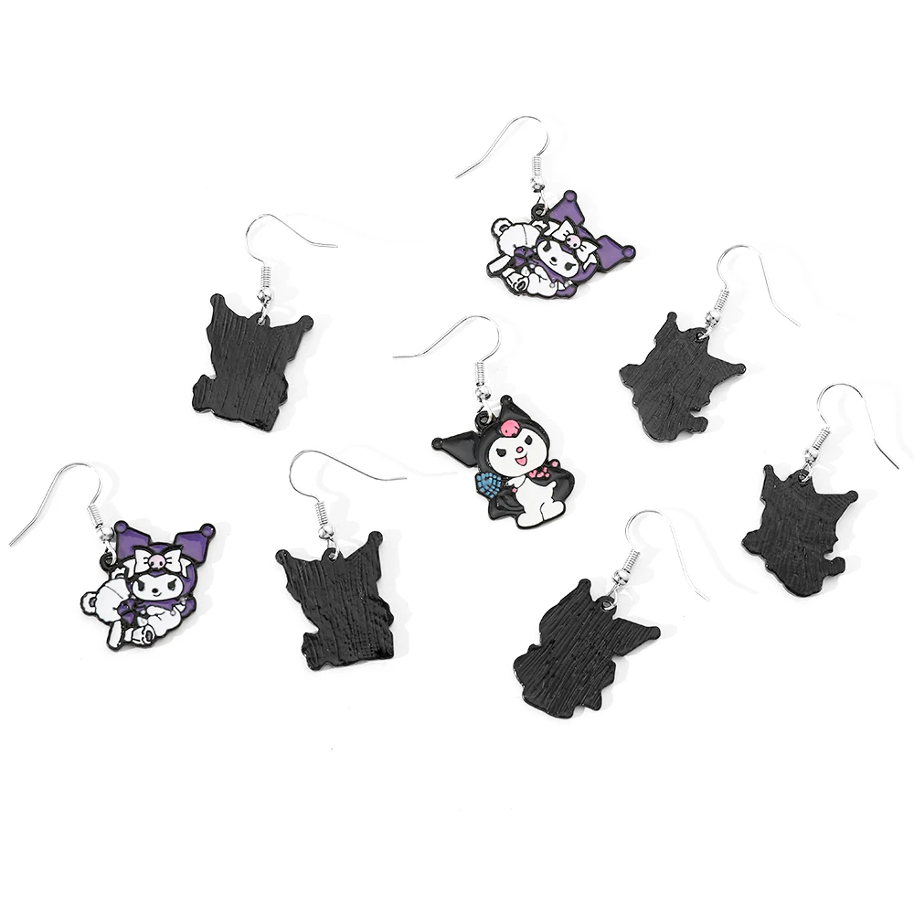Sanrio Cartoon Earrings for Friends, Cute Kuromi Ear Studs, Birthday Party Jewelry Accessories, Funny Gifts, Fashion