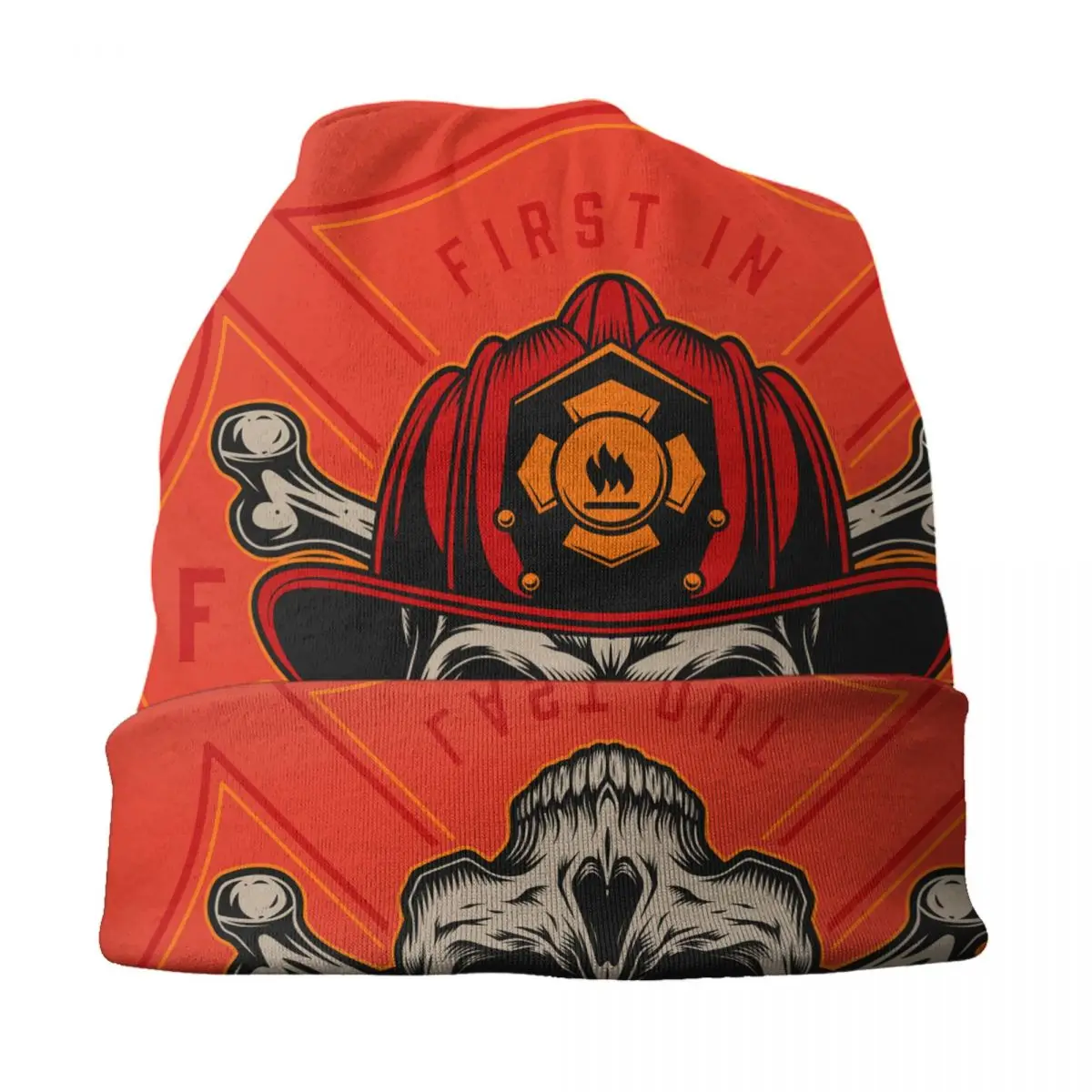 مخصص رجال الاطفاء الجمجمة Skullies Beanies قبعات للجنسين الهيب هوب شتاء دافئ محبوك قبعة الكبار النار الإنقاذ اطفاء بونيه القبعات