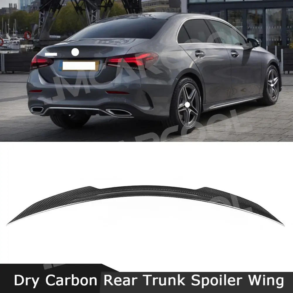 

Rear Spoiler for Mercedes Benz A Class W177 A250 A35 AMG Sedan Dry Carbon Fiber 2018 + Car Boot Trunk Duck Spoiler