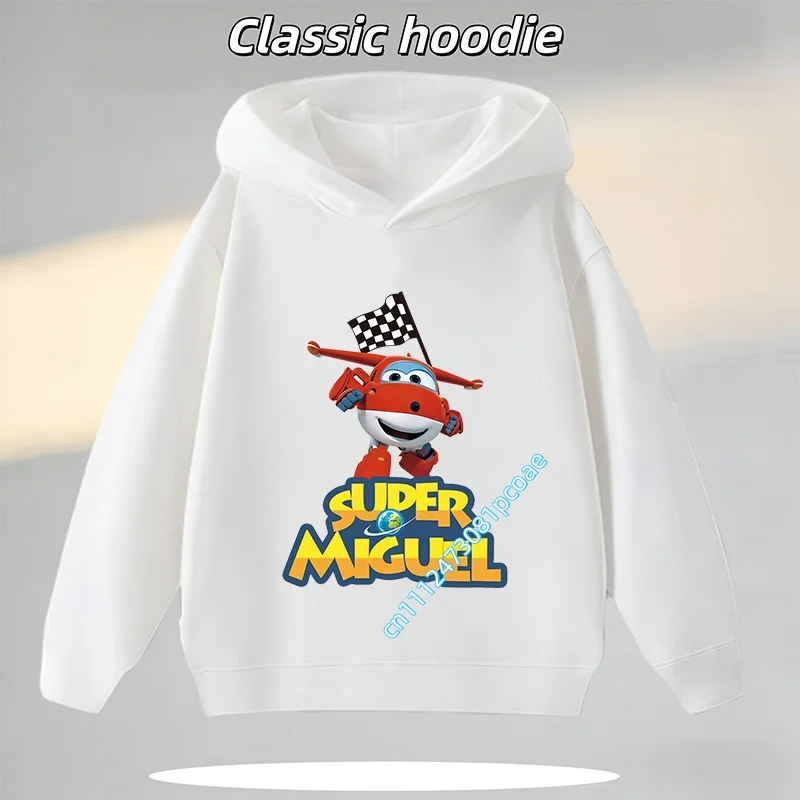 2026 Boys' Sport Shirt - Girls' Casual Top - Cartoon Print - Autumn/Winter Long-Sleeve Super Wings Children's Hooded Sweatshirt