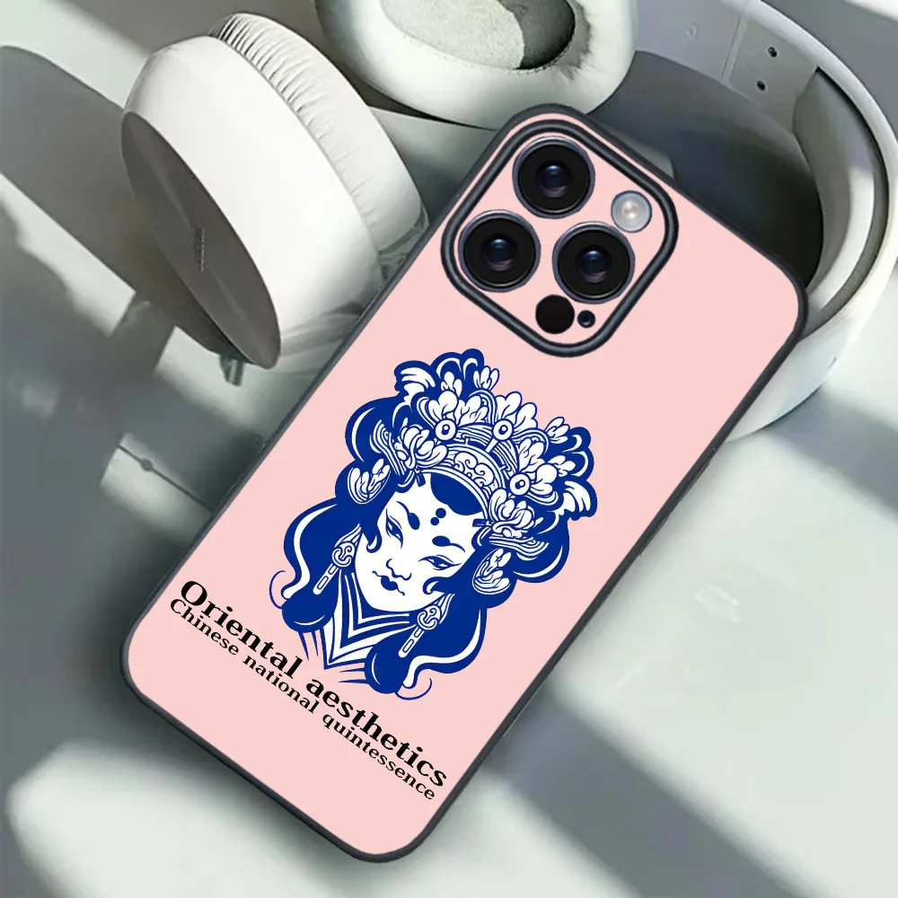 Oriental aesthetic facial makeup Phone Case For iPhone 16 15 14 13 12 11 PRO MAX PLUS Mini TPU Soft to Skin-friendly case