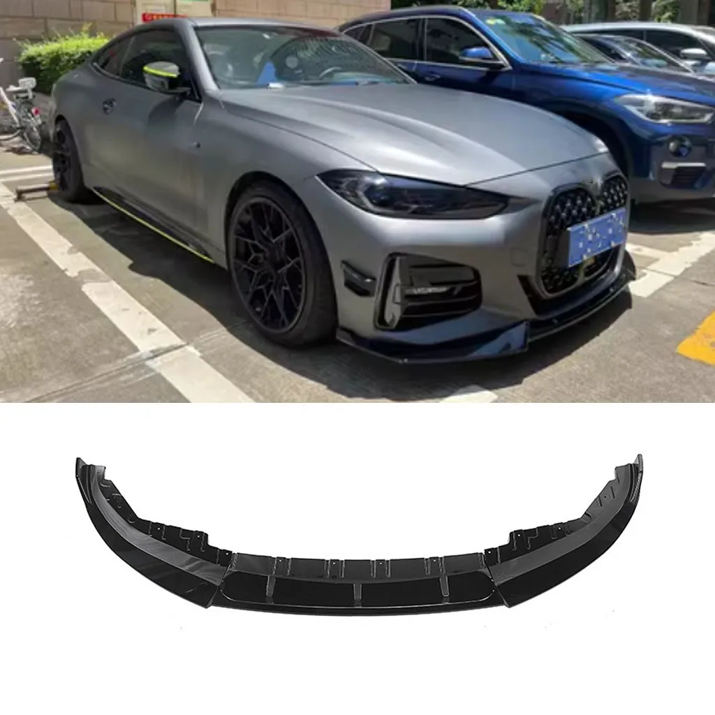 

Front Bumper Lip Spoiler Diffuser Splitter Body Kit Aprons Cover Guard Trim For BMW 4 Series G26 i4 M50&G24 Gran Coupe 2021-2024