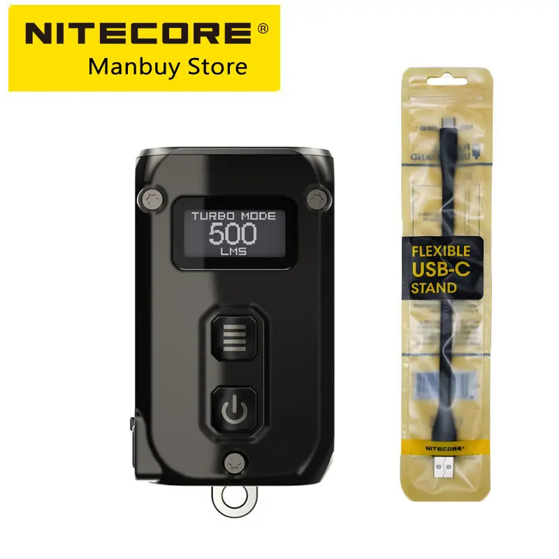 

Мини-фонарик-брелок NITECORE TINI2SS, умный фонарик EDC, перезаряжаемый через USB Type-C, 500 люмен, светодиодный фонарик с аккумулятором 280 мАч
