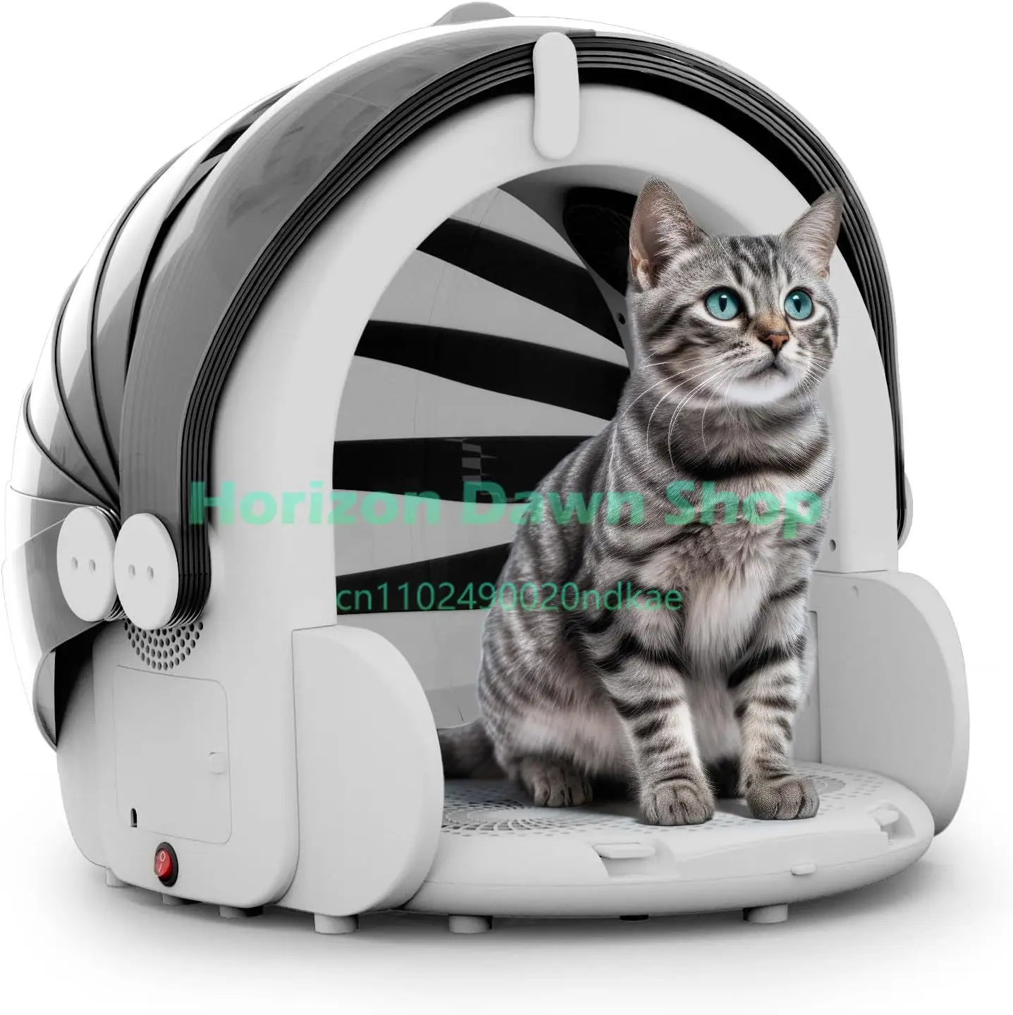 Automatic Pet Drying Case with Eight High-Speed Fans 360 Air Temperature Control 4-Speed Settings and Timer Ultra-Quiet 60L
