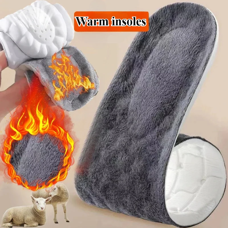 2PCS Soft Cashmere Snow Boots Padding Winter Warm Plush Insoles Women Men Thicken Thermal Shoe Pads Self Heated Sports Inserts