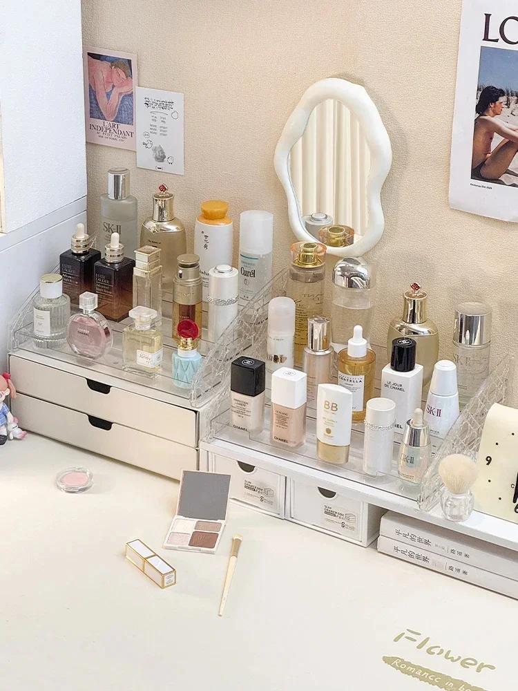 Eyeshadow Palette Organizer Transparent Acrylic Storage Box Makeup Organizer Cosmetic Storage Rack Desk Perfume Display Rack