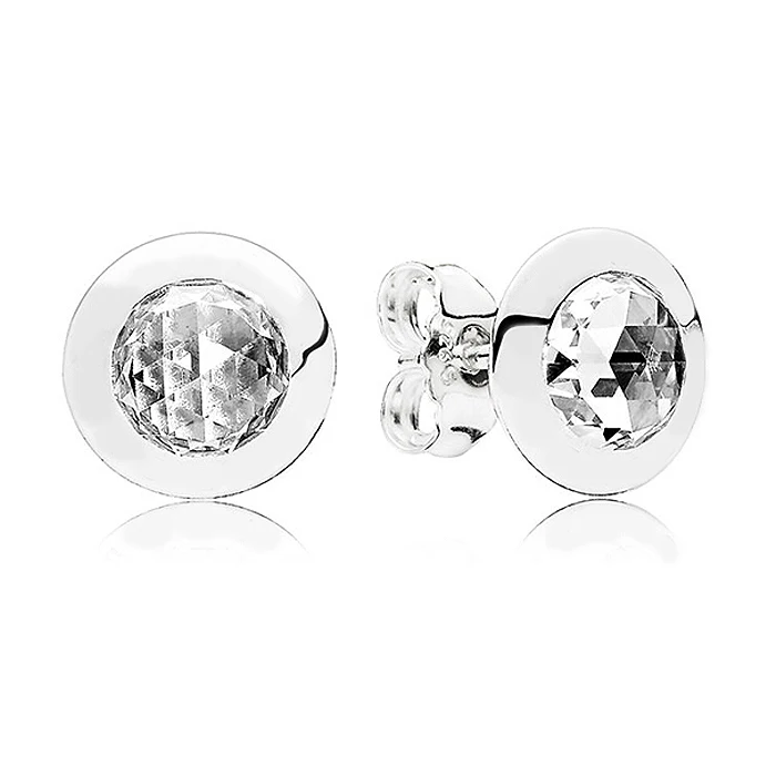 New 925 Sterling Silver Earring Signature Sparkling Legacy Earring With Colorful Crystal Earring For Women Fashion DIY Jewelry