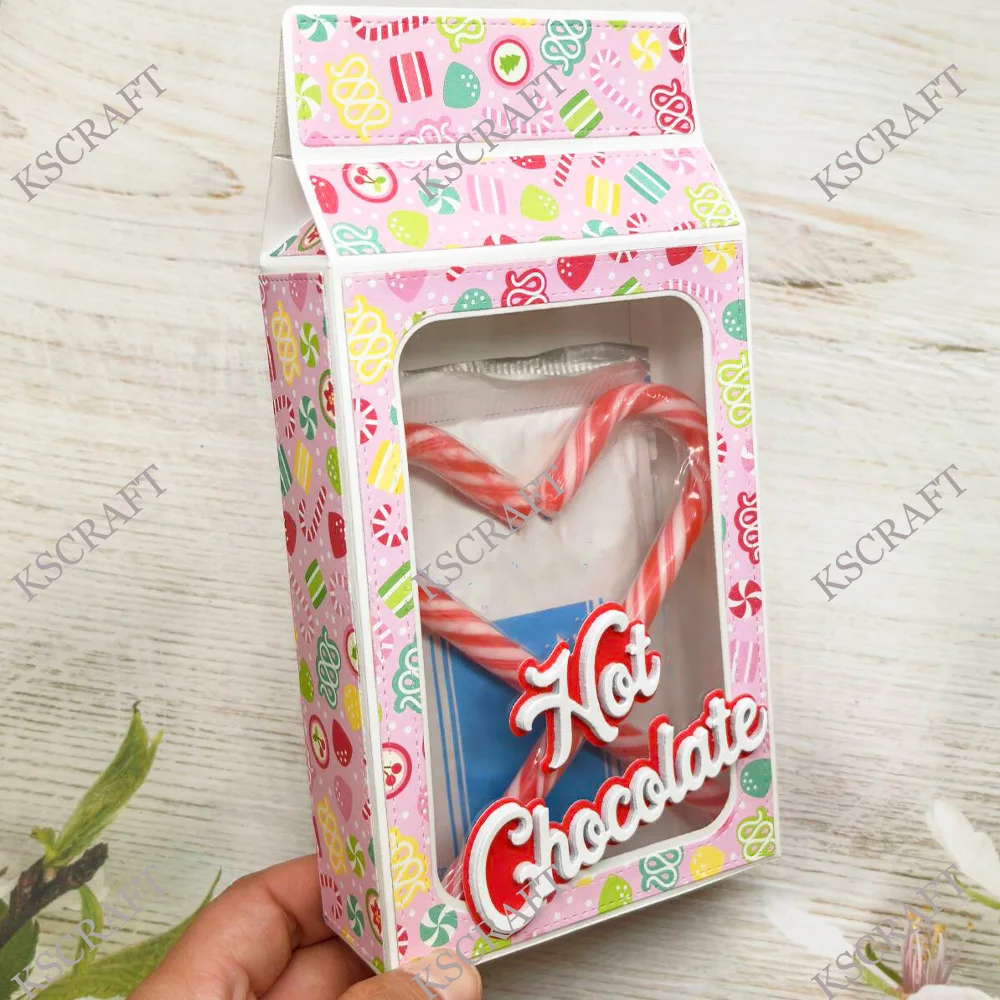 KSCRAFT Hot Cocoa Pouch Add On Cutting Dies Stencils for DIY Scrapbooking Decorative Embossing DIY Paper Cards