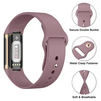 適用於 Fitbit Charge 6/Charge 5 的柔軟矽膠錶帶,防水運動手環,可取代 Fitbit Charge 5/6 錶帶 8 最佳銷售 Fitbit Charge 5 錶帶 - №5