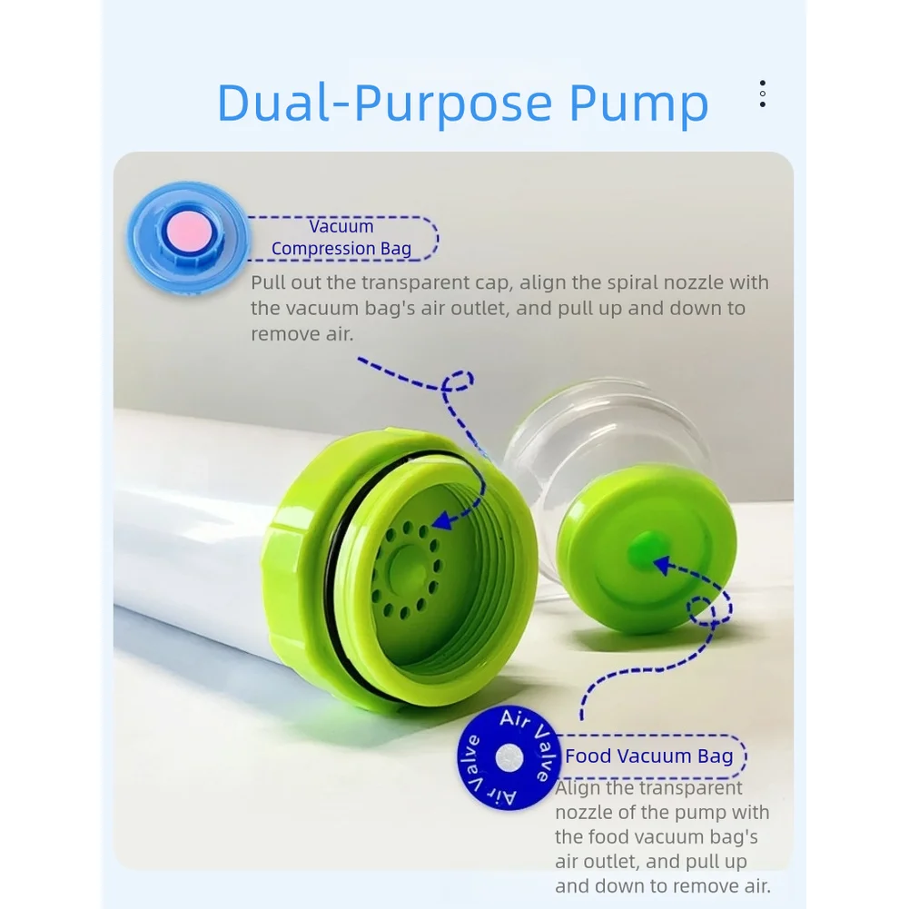 

1PC Vacuum Pump For Vacuum-Sealing Food Storage Bags Manual Vacuum Pump With Filter For Food Storage Bags Kitchen Tools