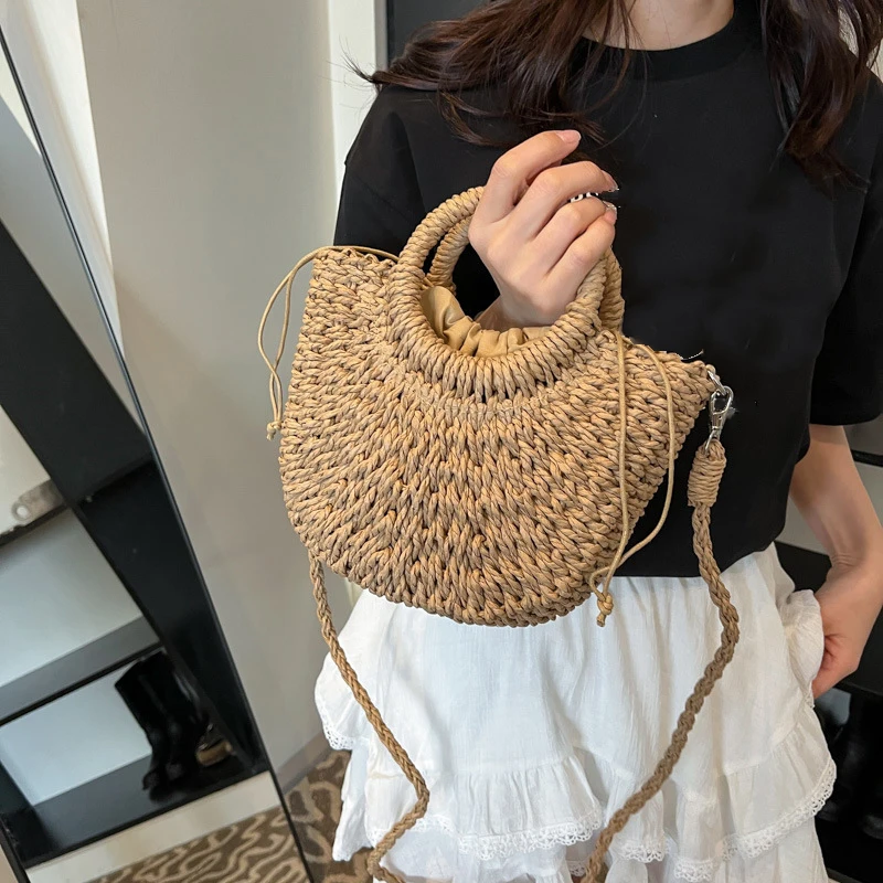 Bohemian Style Straw Handbag High Quality Multi-functional Shopping Bag Suitable For Travel and Vacation image 5