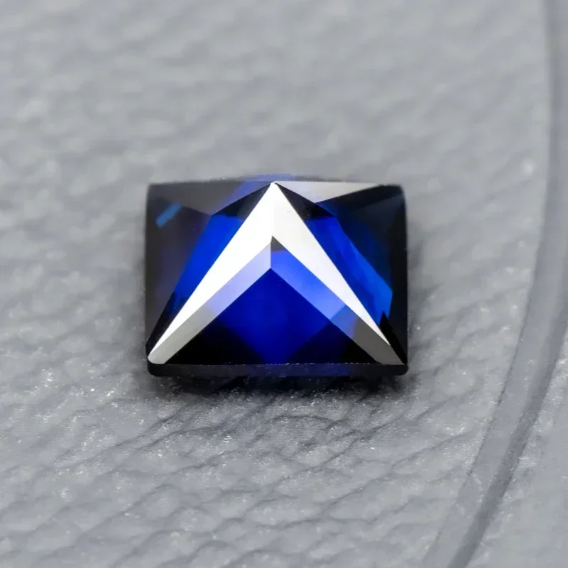 اللون الأزرق الملكي الأميرة قطع مختبر نمت الياقوت أعلى الأحجار الكريمة الاصطناعية DIY حلقة قلادة أقراط المواد الرئيسية مع شهادة #3