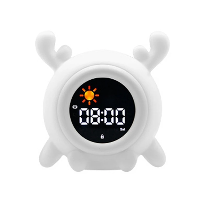 Kids Sleep Training Alarm Clock with Night Light, Timer, and Memory Function, Ideal for Toddlers and Children-SPMI