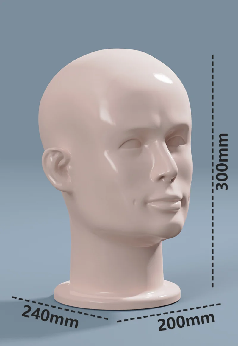 Fiberglass Male Mannequin Heads for Wigs Hats Sunglass Headset Display