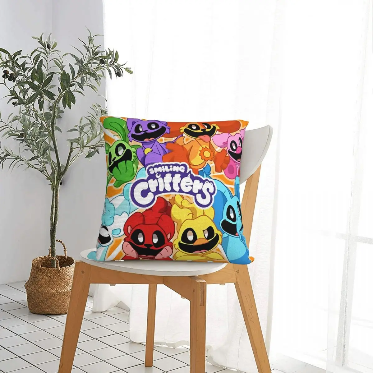 Cartoon CATNAP DOGDay Square Pillowcases Polyester Living Room Smiling Cats Cushion Case Cute Decorative Throw Pillow Case 40*40