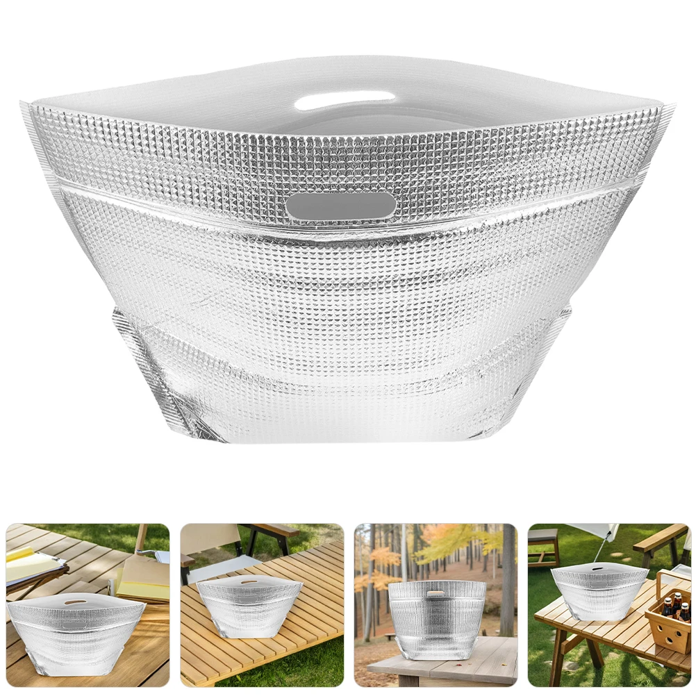 

4 PCS Portable Cooler Bag Camping Thermal Sandwich Food Freezer Grocery Insulated Pearl Handle Cold for Groceries