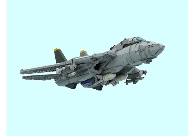 Military Series Moc Building Blocks F 14D Super Tomcat Model Technology Aircraft Bricks DIY Assembly Fighter Toy For