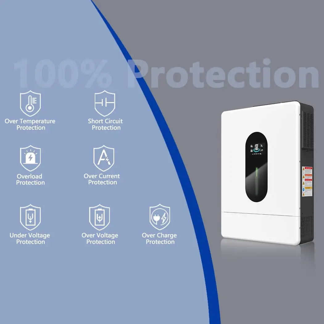 Solar Inverter With Built-In MPPT and WiFi Control 5kw Hybrid System for Home Support Battery Storage