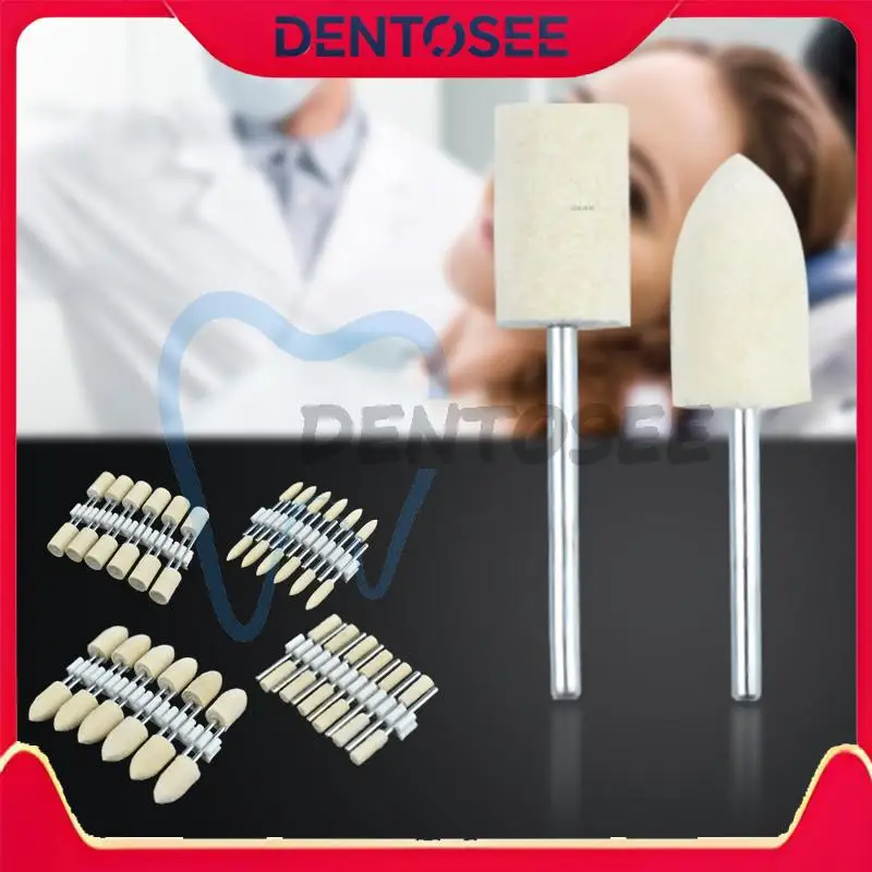 Conjunto de haste de polimento de feltro de lã, 12 peças, pontos montados para molde, acabamento espelhado, ferramenta rotativa dremel, uso em laboratório dentário