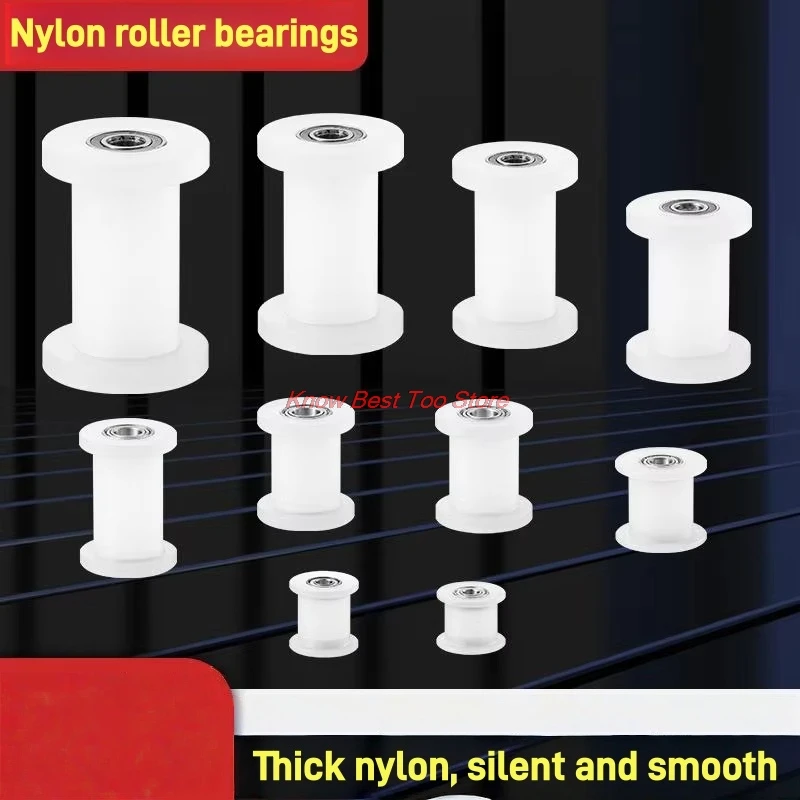 6Pcs H-Groove Nylon Double Bearing Square Rail Pulley Door and Window Sliding Door Plastic Roller Silent Mechanical Equipment