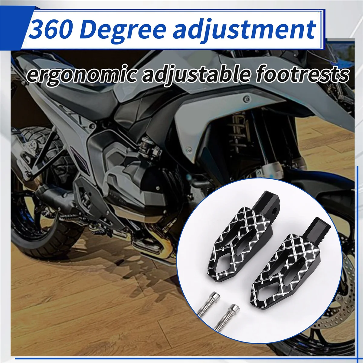 Аксессуары для мотоциклов, передние регулируемые подножки для BMW R1300GS R1300 GS R1300 GS, черные подножки