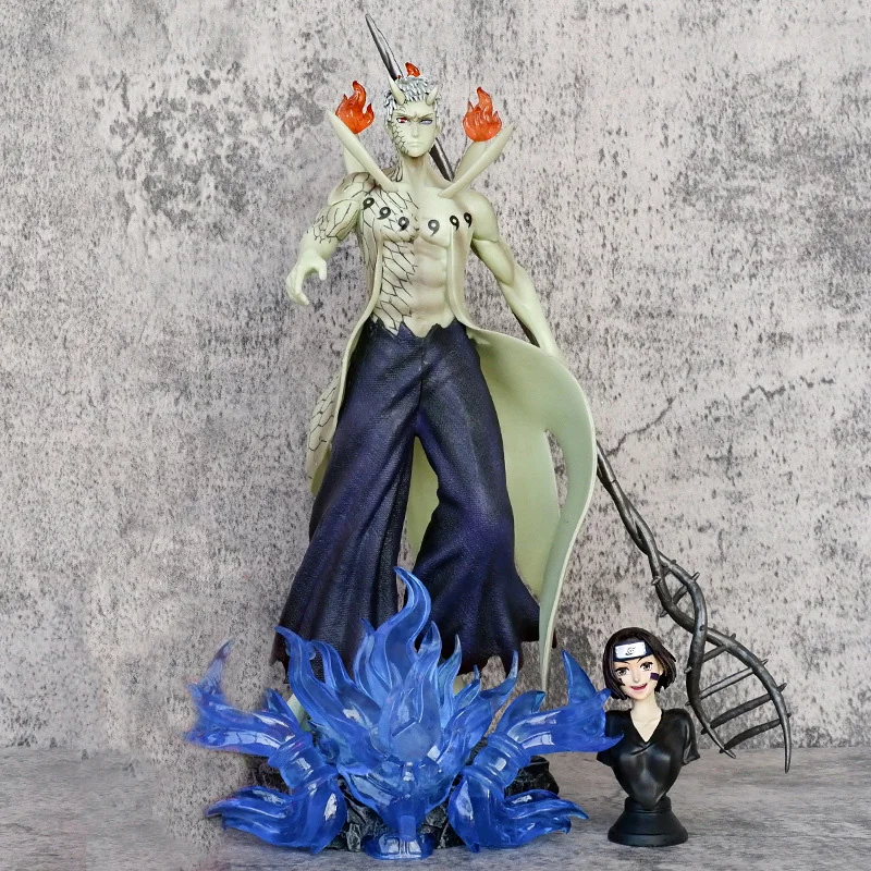 34cm Naruto Anime Figure Uchiha Obito Rin Figures Pvc Gk Statue Figurine Model Doll Ornament Collection Room Decora Desk Toys