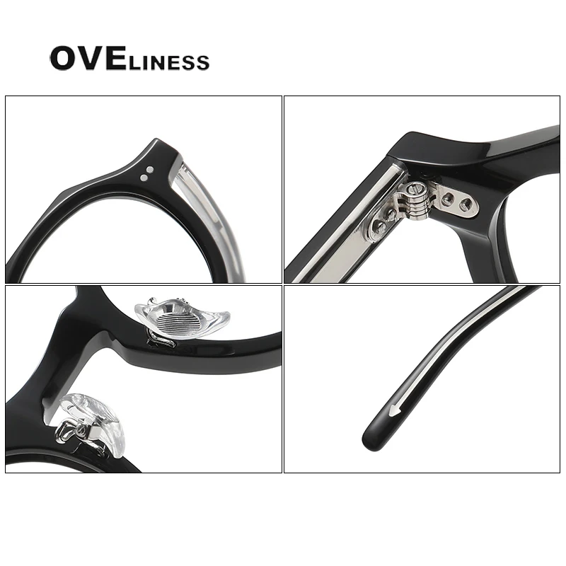 2024 Acetate Glasses Frame for Men women Retro Vintage Myopia Prescription Eyeglasses frames Women Optical Korean full Eyewear