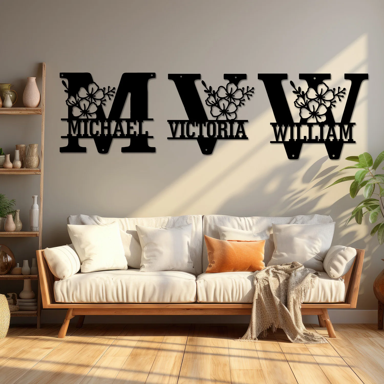 1 قطعة اسم مخصص أنيق 26 حرف جدار المعادن الفن جولة المعادن جدار ديكور فني الديكور ، هووسورمينغ هدية الذكرى #1