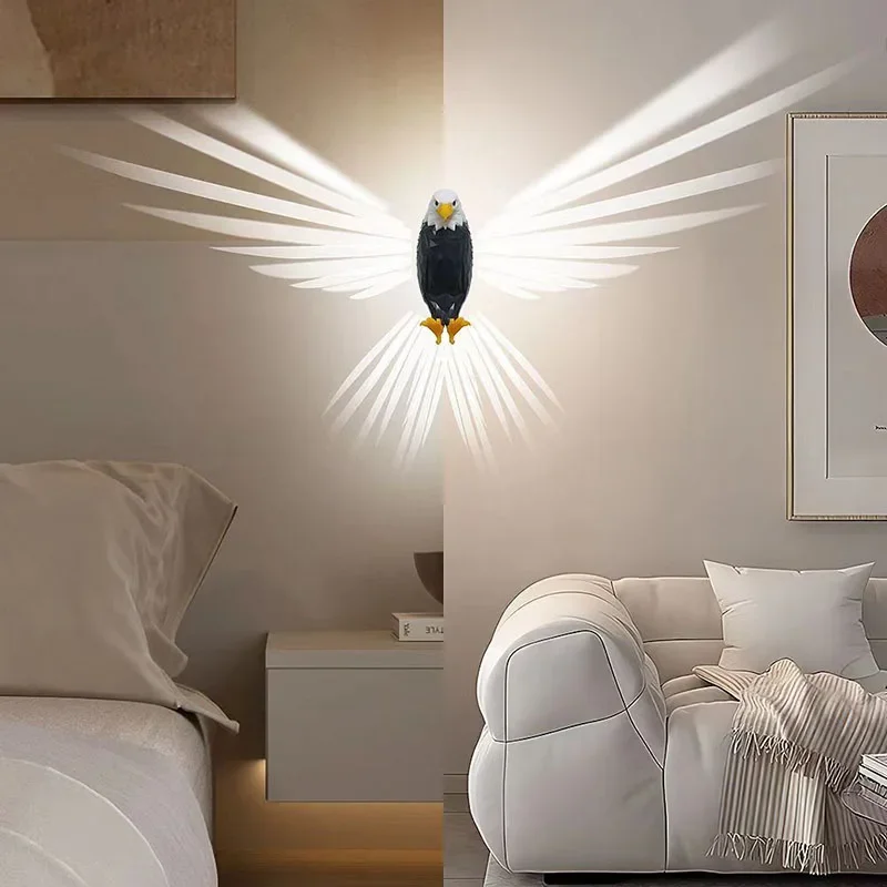 Led Creative Animal Wall Light Indoor Living Room Bedroom Atmosphere Light Projection Light Remote Type-C Charging Nightlight