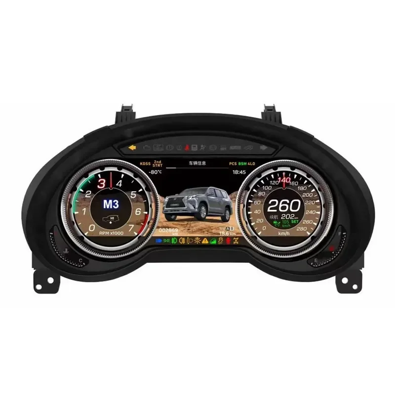 12.3 Inch LCD Car Instrument Cluster Display for 09-21 Lexus GX400 GX460 Dashboard Screen Replacement