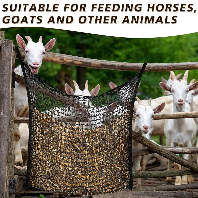 Slow Feeding Hay Net Hay Feeder Hay Bag Horse Hay Net Horse Hay Bag For Horse Goat Horse Feeding Supplies,2Pcs