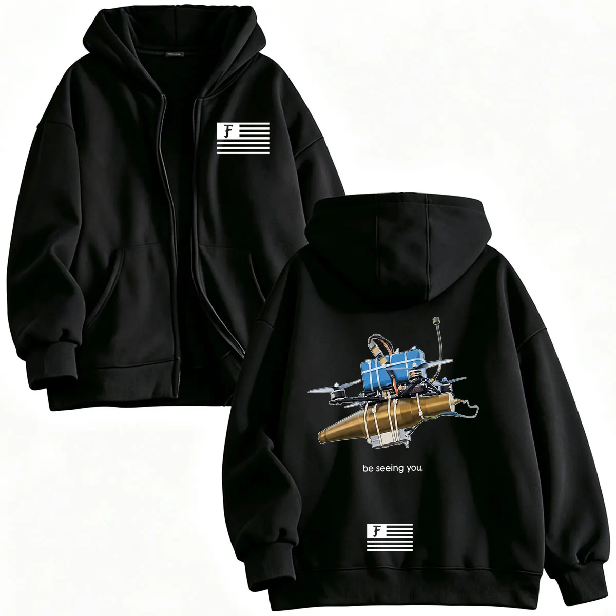 Forward Observations Group Be Seeing You Zipper Hoodies Men Women Clothing Fashion Long Sleeves Zip Up Hooded Sweatshirts Jacket