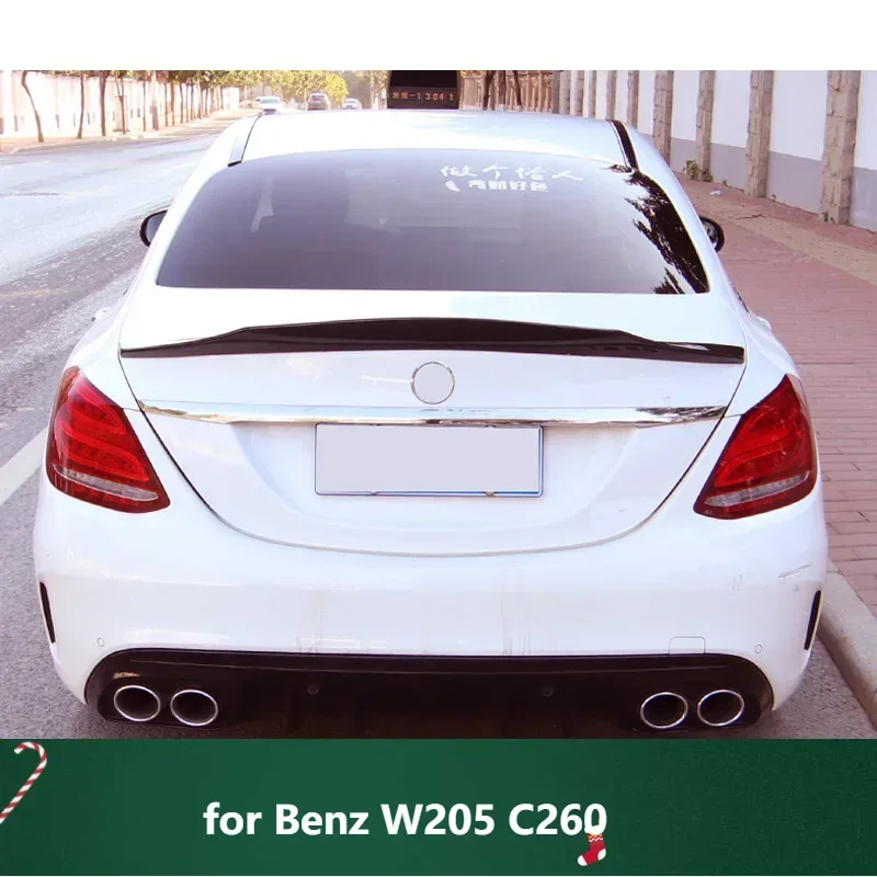 

New! Carbon Paint Spoiler for Benz W205 C260 Sedan C-class 4 Door C43 C63 AMG Rear Ducktail Wing Trunk Type PSM ABS Accessories