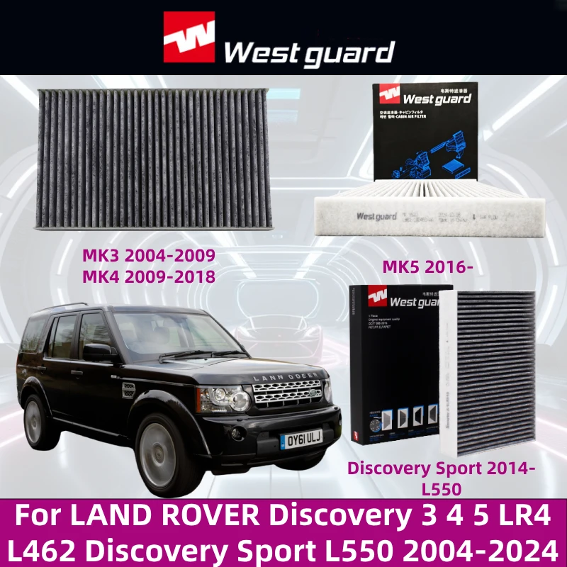 

For LAND ROVER Discovery 3 4 5 LR4 L462 Sport 2004-2024 WESTGUARD Cabin Air Filter AirConditioner Car Refresher