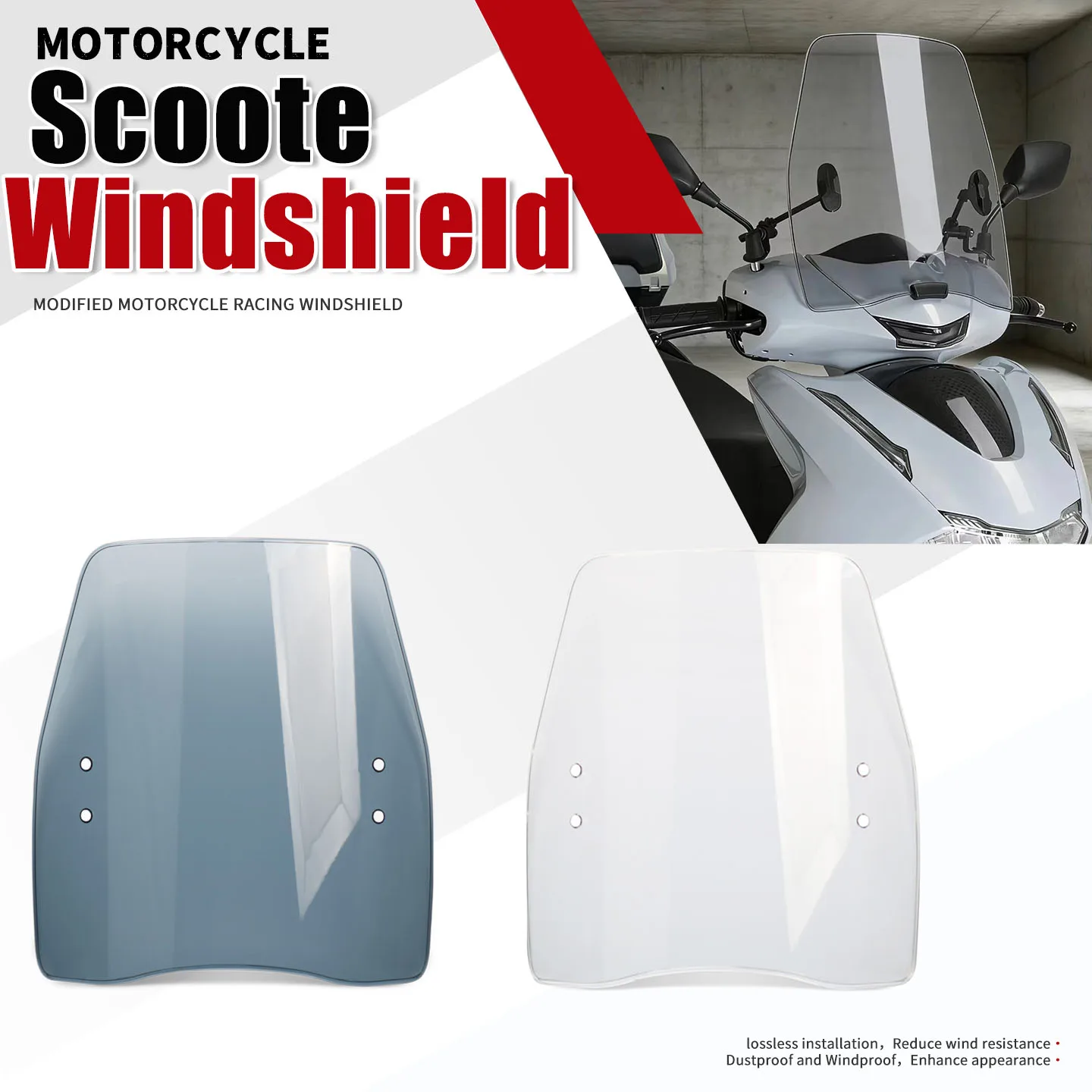 

Универсальный ветрозащитный дефлектор для мотоцикла и скутера с кронштейном для KYMCO LIKE 50 125 200I 2009-2023