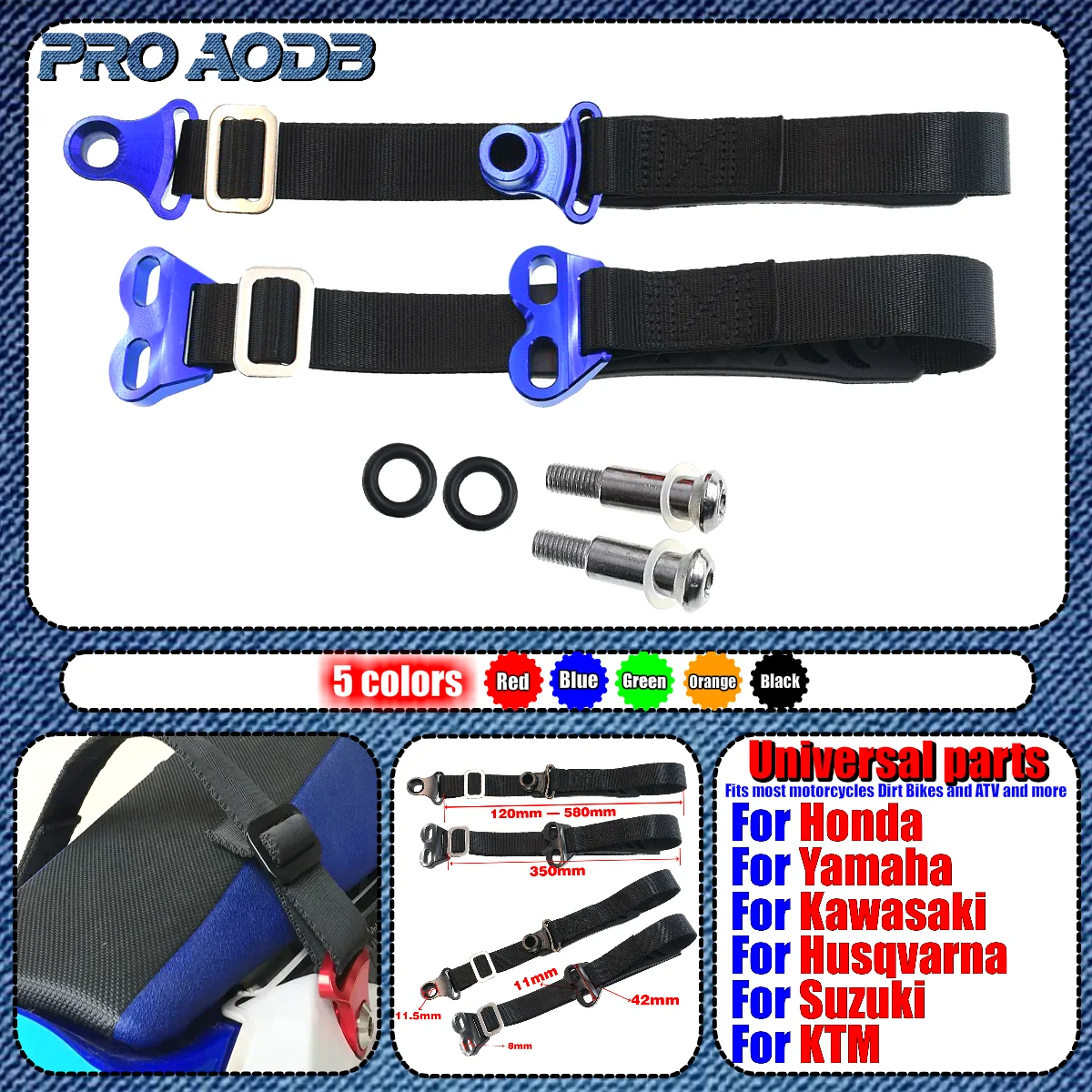 Motorcycle Front and rear Emergency rescue harness For Suzuki RMZ 250 450 Honda CRF150RB CRF450X Endurance dirt bike