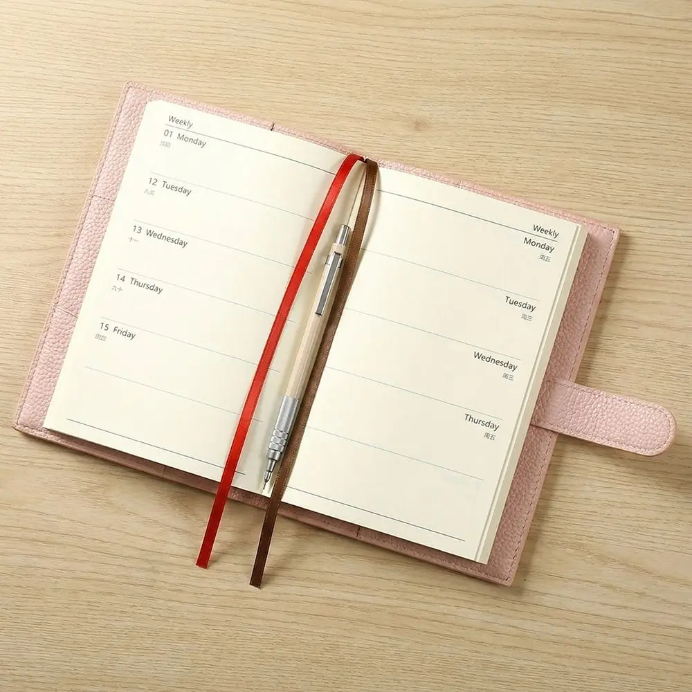 Diary Litchi Leather Portable Notebook Exquisite Thickened Work Notepad Paper Mini Subject Notebook School