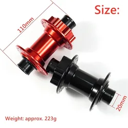 32 /36 Hole MTB Bike Hub Thru Axle Bicycle Disc Brake Front Hub Barrel Shaft 110 X 20mm CNC Cycling Accessories Part