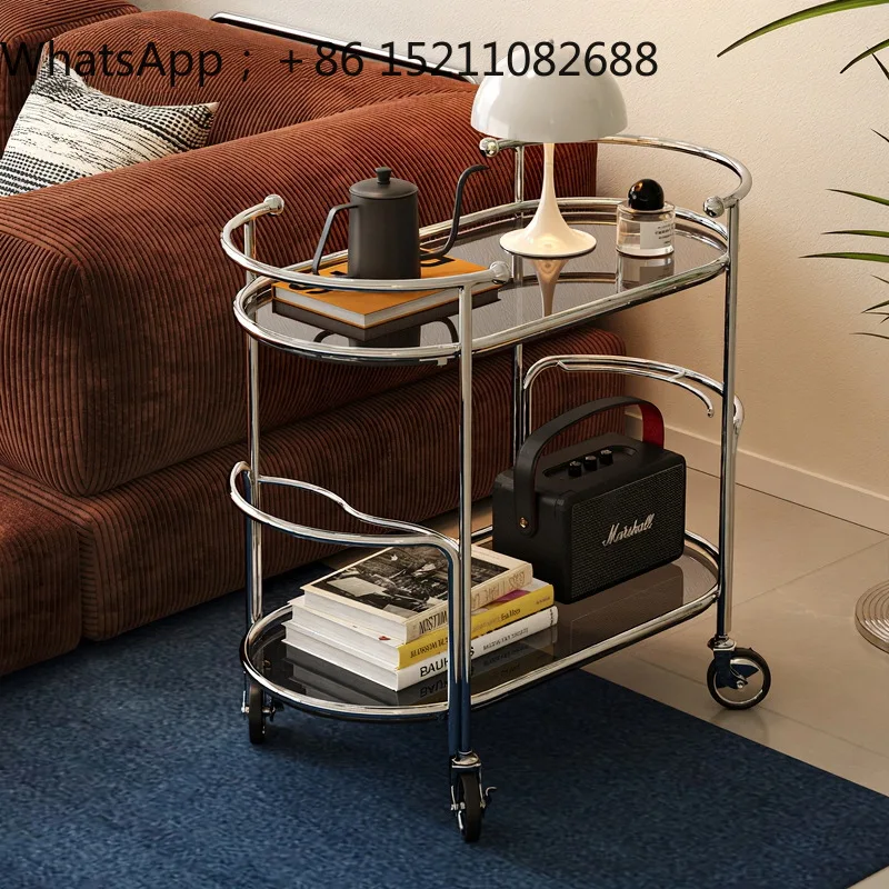 SCY removable storage cart coffee table living room simple dining car sofa side retro bedside rack