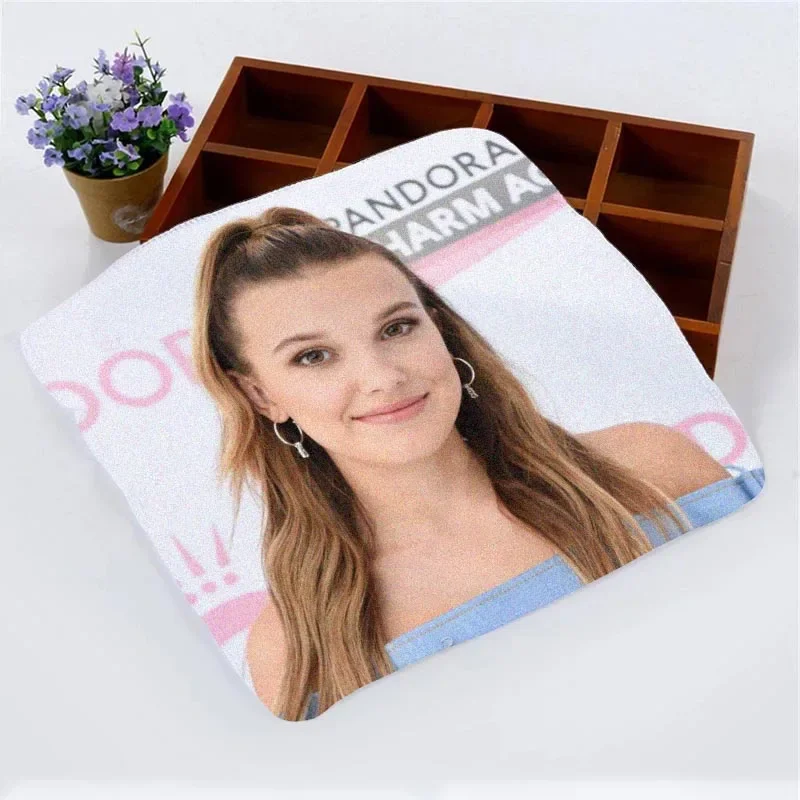 Custom Millie Bobby Brown Actor Face Towel Small Hand Towels Kitchen Towel Hotel Restaurant Cleaning Towel Microfiber Fabric