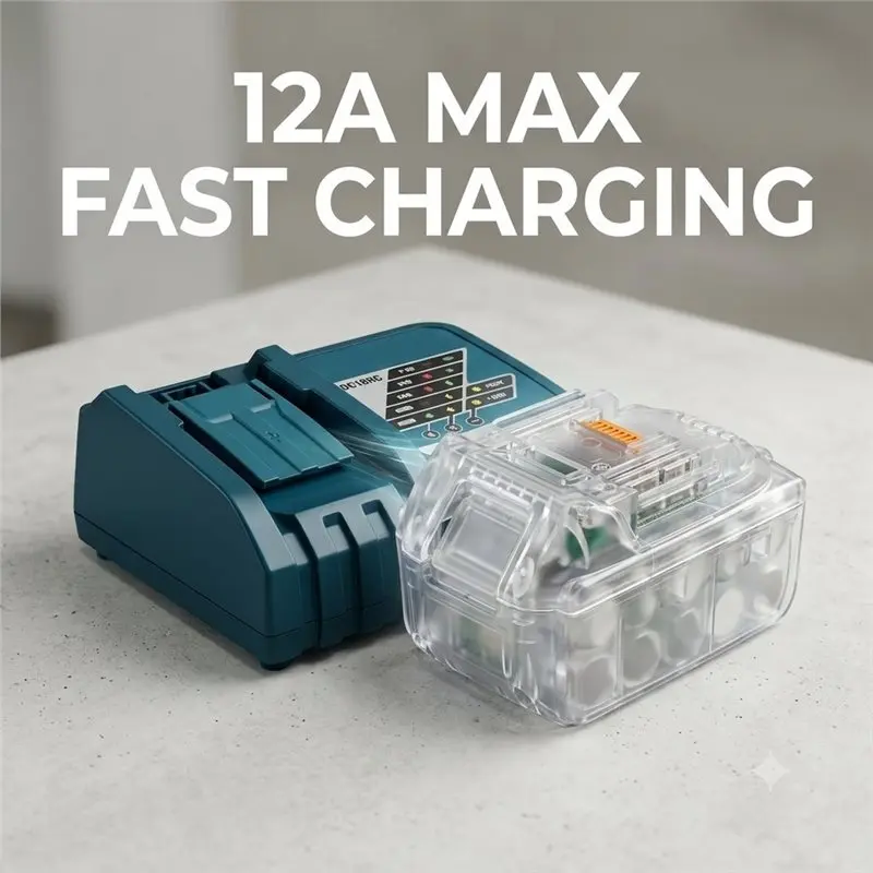 FEDI-BL1830 10X18650 Lithium Battery Transparent Shell Case Box PCB Charging Protection Circuit Board For 18V Battery