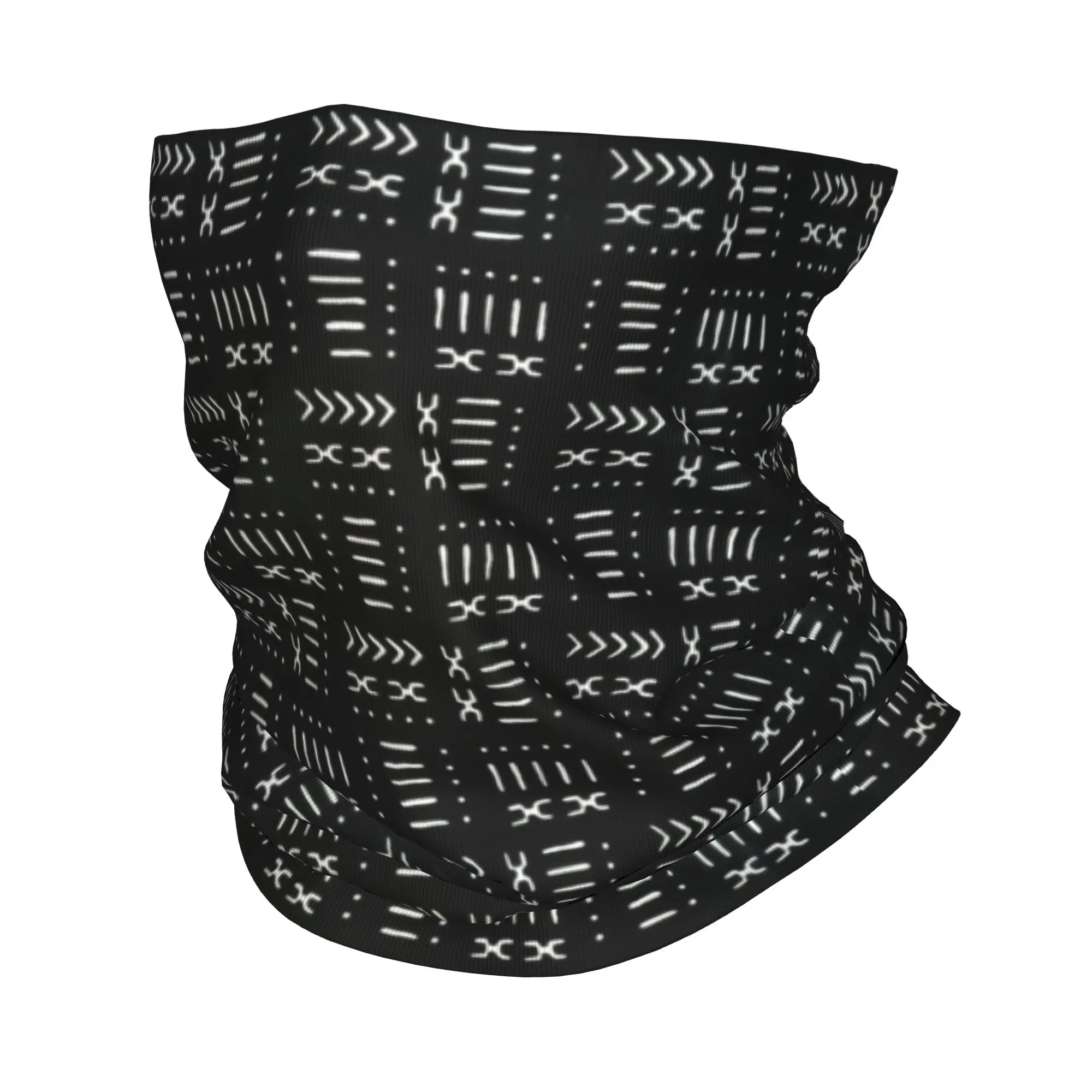 African Bogolan Ethnic Triba Art Winter Headband Neck Warmer Men Women Ski Hunting Tube Scarf  Face Bandana Gaiter
