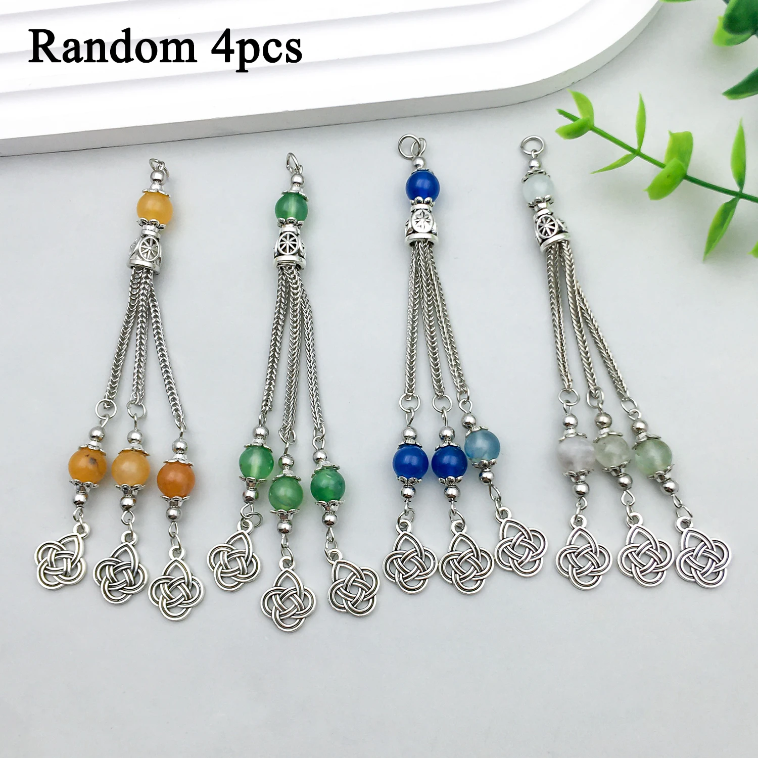 عشوائي 4 قطع سبائك العرقية شرابة قلادة صنع المجوهرات DIY المفاتيح أقراط سحر للمجوهرات أساور قلادة #1
